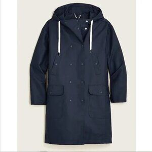 J. Crew Double-Breasted Rain Coat Navy Size Small